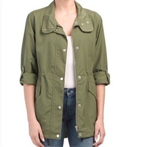 Sanctuary Anthropologie Scout Green Anorak Utility Trench Jacket Women Medium